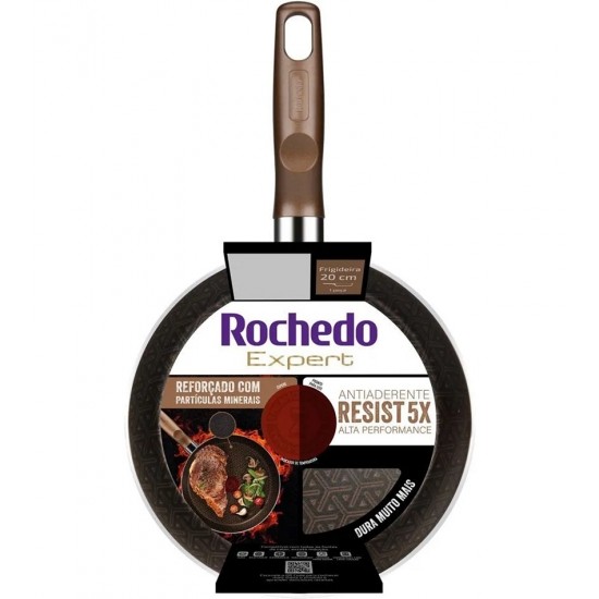 Frigideira 20cm 900ml Rochedo Expert Chocolate